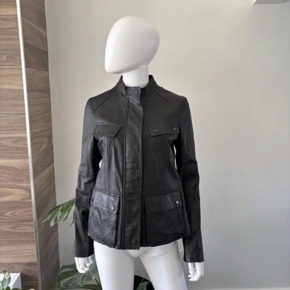 Vince Jacket Biker Pocket Leather Women's Sz Medium Authentic❤️ - Picture 6 of 12